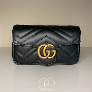 Brand New Gucci Super Mini Marmont Black